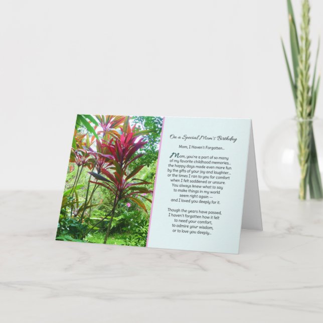 Cartão Mãe, eu não esqueci... Aniversário (Frente)