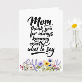 Cartão Mãe Exatamente O Que Dizer Aquarela Flor Silvestre