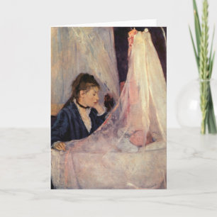 Cartão Mãe francesa olhando em Bassinette