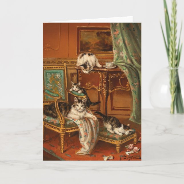 Cartão Mãe Gato | Jules Le Roy (Frente)