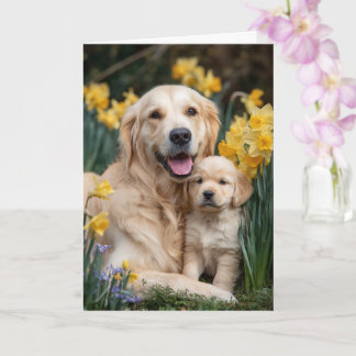 Cartão Mãe Golden Retriever Dia das Mães Amor