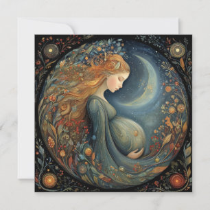 Cartão Mãe Grávida Floral Celestial Dia das Mães