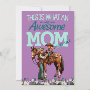 Cartão Mãe Incrível Cowgirl Dia das Mães Personalizado