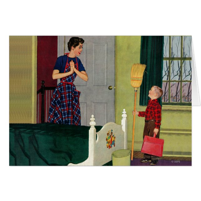 Cartão Mãe, Limpei O Meu Quarto! (Frente Horizontal)