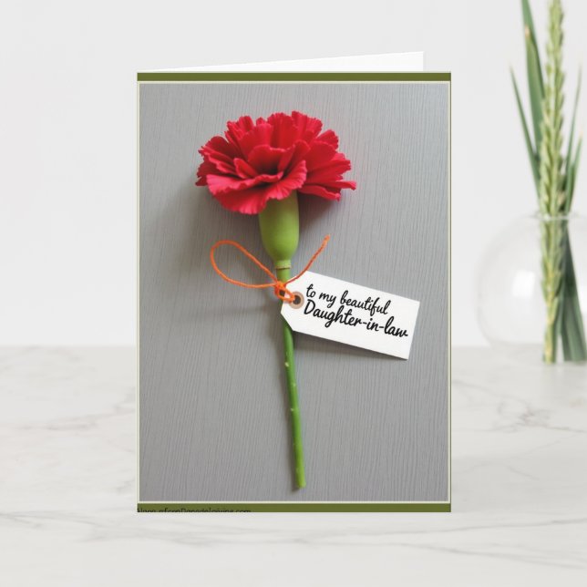 Cartão Mãe Mais Querida Flor Vermelha (Frente)