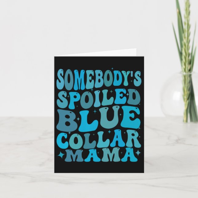 Cartão Mãe Malcriada de Colarinho Azul Groovy Mãe (Frente)