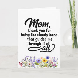 Cartão Mãe Mão Firme Me Guiou Aquarela Flor Silvestre