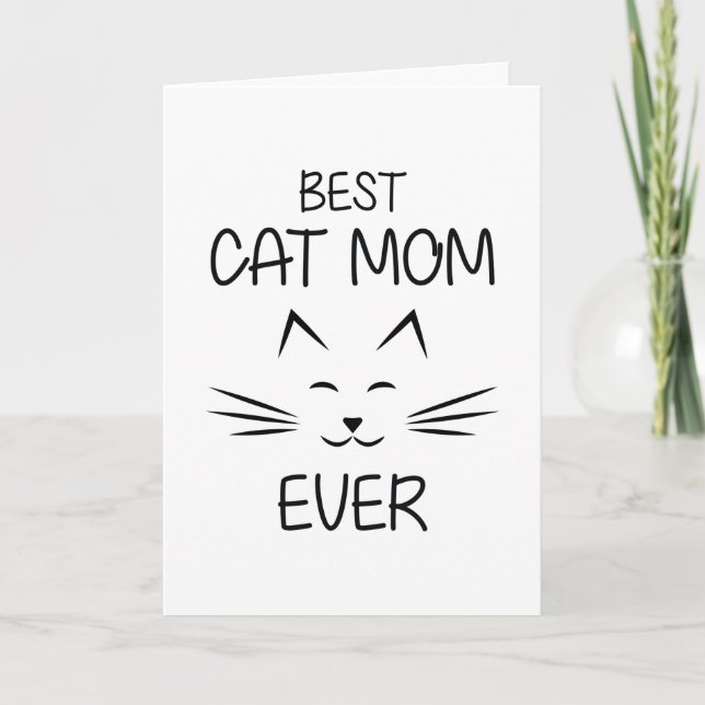Cartão Mãe - Melhor Mãe de Gato de todos os tempos (Frente)