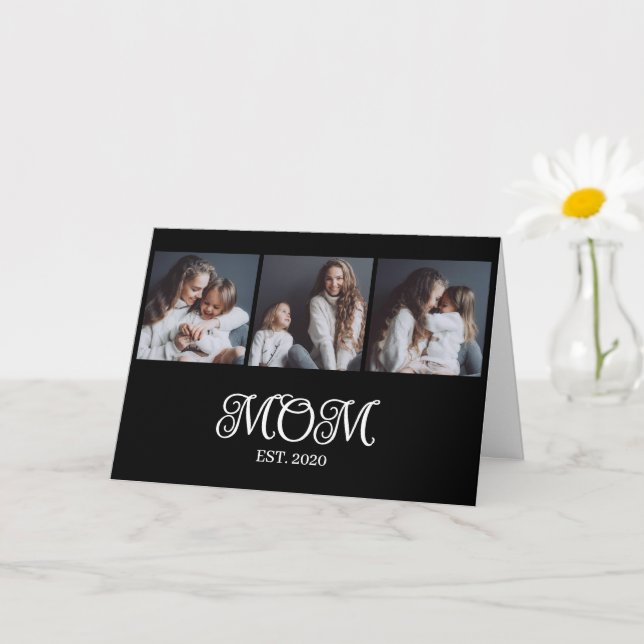 Cartão Mãe Moderna Estabelecida 3 Foto Dia das Mães  (Planta pequena)