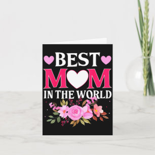 Cartão Mãe no mundo mamãe floral dia das mães fofo mo