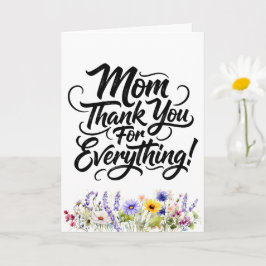 Cartão Mãe Obrigada Por Tudo Aquarela Flor Silvestre