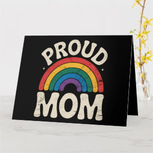 Cartão Mãe Orgulhosa LGBTQ Orgulho Gay Dia das Mães Arco-