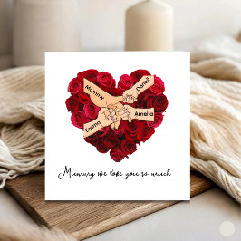 Cartão Mãe Personalizada De Criança Ama Coração Dia Das M