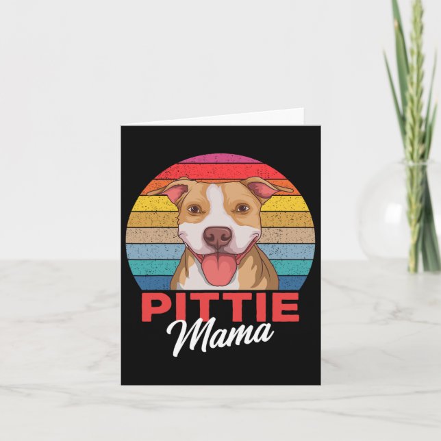 Cartão Mãe Pittie Pitbull Mãe de Cachorro  (Frente)