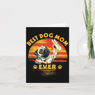 Cartão Mãe pug pôr do sol retrô divertido dia das mães