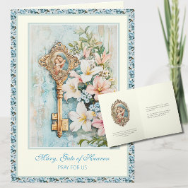 Cartão Mãe Religiosa Maria Encorajamento Floral