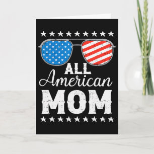 Cartão Mãe totalmente americana 4 de julho Patriótica Fam