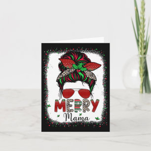 Cartão Mãe Vida Mensageira Xadrez Leopard Xmas Feliz Mãe
