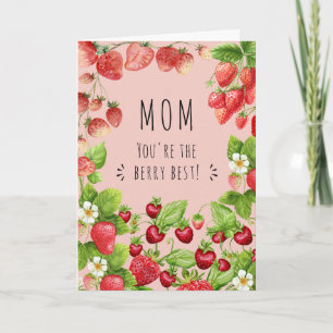 Cartão Mãe, você é o melhor Berry, planta de morango
