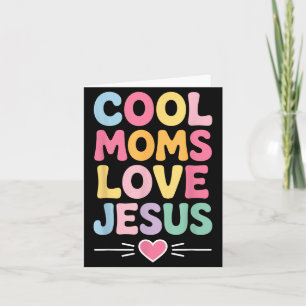Cartão Mães legais amam Jesus Fé Cristã Retrô