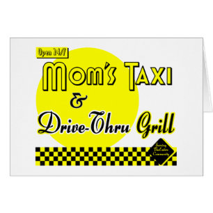 Cartão Mães Taxi & Drive-Thru - Placa de Arte Retroativa