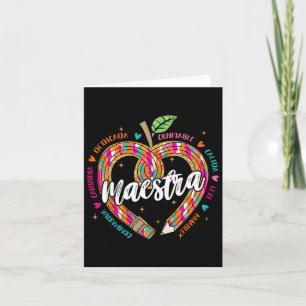 Cartão Maestra Pencil Spanish Teacher Bilingual 100 Days