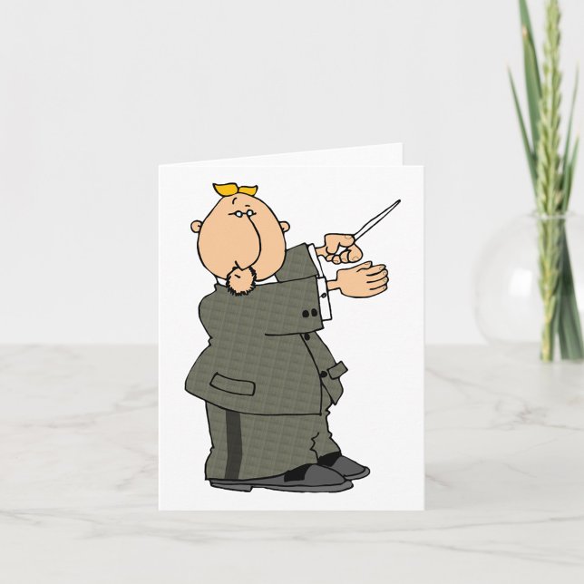 Cartão Maestro de Música de Desenho Animado com Baton (Criador carregado)
