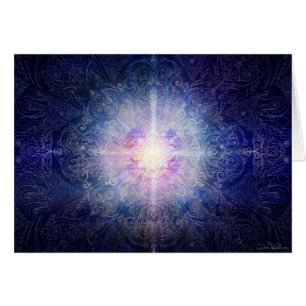Cartão Magenta azul da mandala