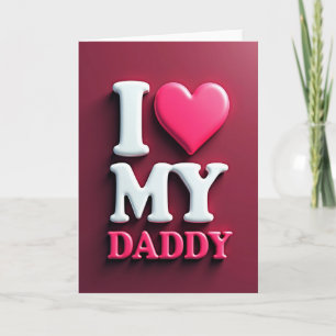 Cartão Magenta Eu Amo Meu Papai