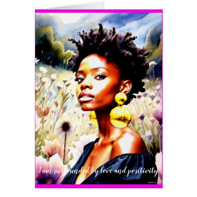 Cartão Magia da Menina Negra  (Frente)