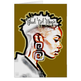 Cartão Magia da Menina Negra • Saudação Afirmativa Inspir