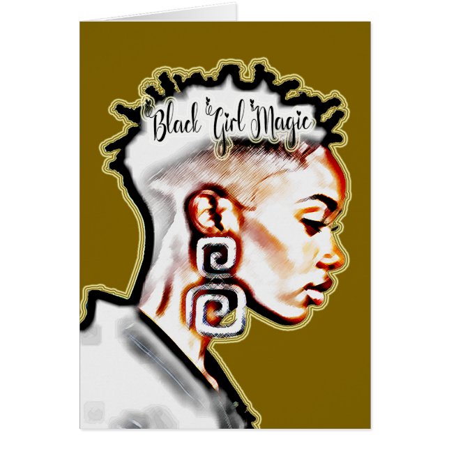 Cartão Magia da Menina Negra • Saudação Afirmativa Inspir (Frente)