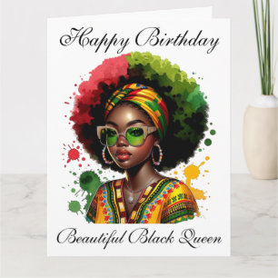 Cartão Magia de Menina Preta Aniversário Irmã Melanina Mu