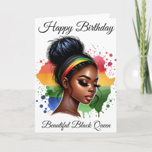 Cartão Magia de Menina Preta Aniversário Irmã Melanina Mu