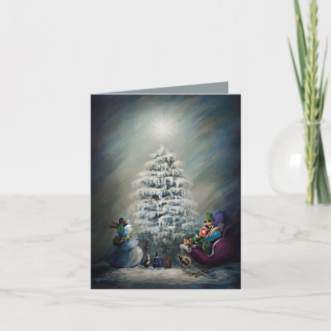 Cartão Magia de Natal à Meia-Noite (Frente)