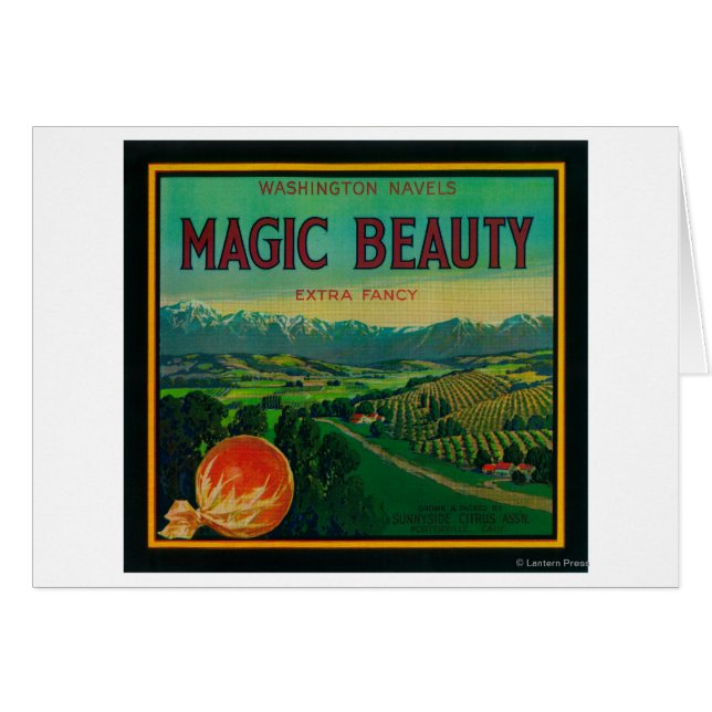 Cartão Magic Beauty Orange LabelPorterville, CA (Frente Horizontal)