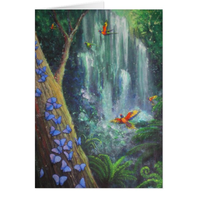 Cartão Mágica da floresta húmida (Frente)