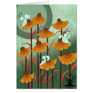 Cartão Mágica floral da arte feericamente mítico