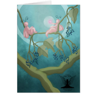 Cartão Mágica floral da arte feericamente mítico
