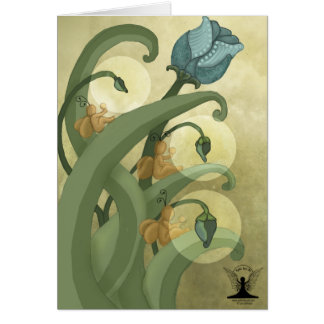 Cartão Mágica floral da arte feericamente mítico