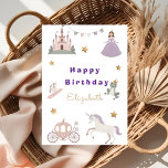 Cartão Magical Fairytale Castle Baby Girl Birthday Card<br><div class="desc">Make her birthday feel like a true fairytale with this magical castle baby girl birthday card. The charming princess castle design and soft pink tones create a dreamy and enchanting look that is perfect for celebrating a little princess. This beautiful greeting card captures the joy, wonder, and magic of a...</div>