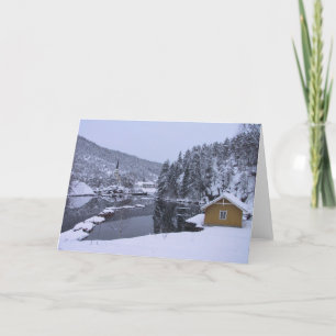 Cartão Magical Norwegian Winter Scenery Blank Card