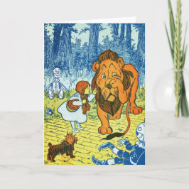 Cartão Mágico de Oz Dorothy e o leão Cowardly