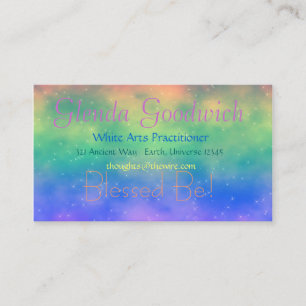 Cartão mágico do padrão do arco-íris