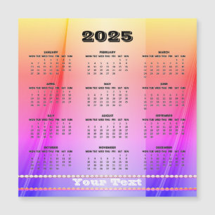 Cartão Magnético 2025 para Calendário Simples e Co