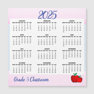 Cartão Magnético 2025 para o Calendário da Apple d
