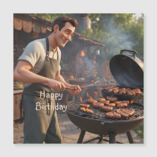 Cartão Magnético Barbecue Man