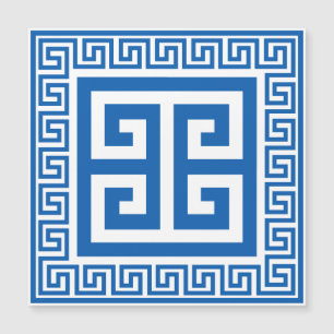 Cartão Magnético Branco E Azul Padrão-Chave Grego