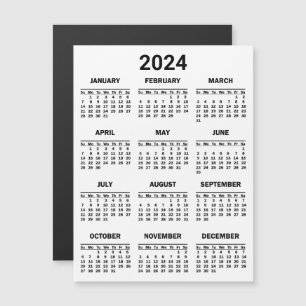 Cartão Magnético Calendário 2024 Anos