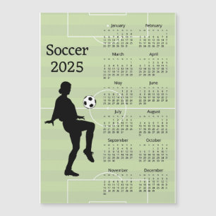 Cartão Magnético Calendário 2025 para Futebol
